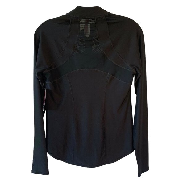 BETSEY JOHNSON Performance Black Full-Zip Mesh Back Activewear Jacket NWT XS - Picture 7 of 9